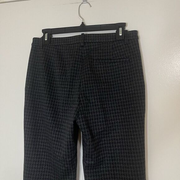 THEORY Gray Houndstooth hound knit twill tailored trouser pants size US 4 - Picture 4 of 6